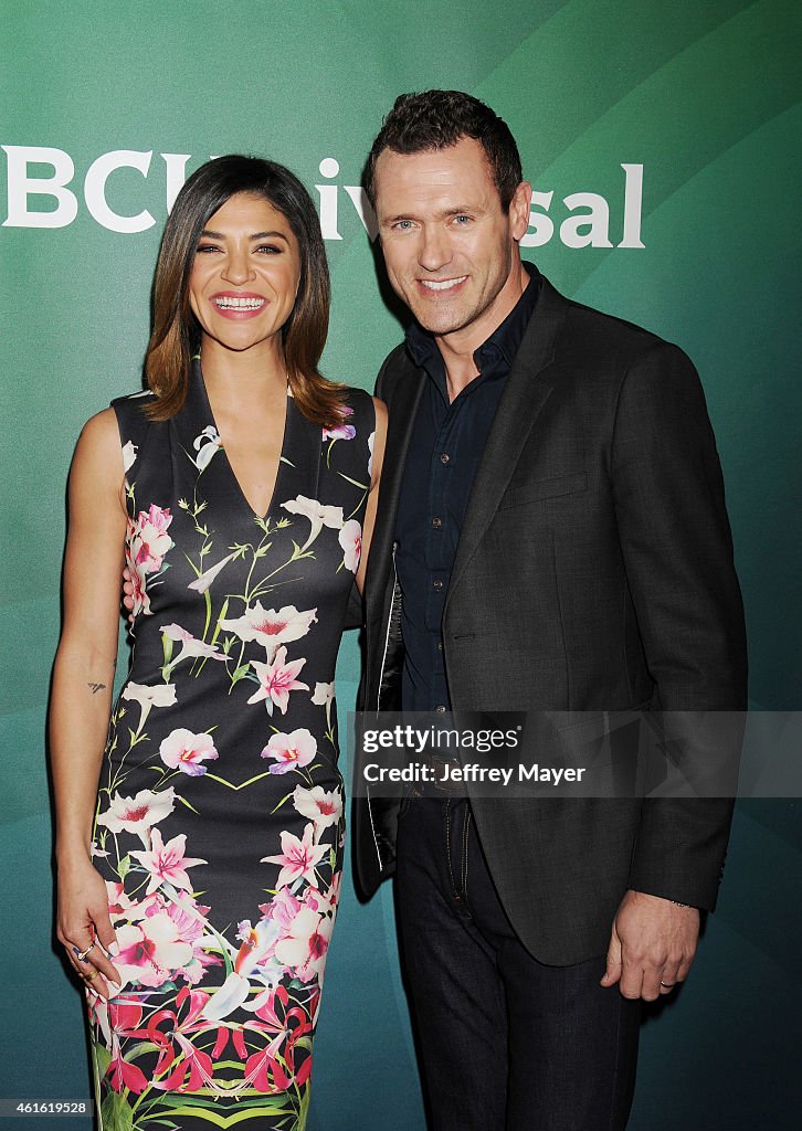 Jason Hom Actress Jessica Szohr and actor Jason O'Mara attend the NBCUniversal ...