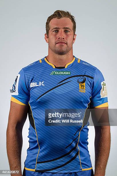 Angus Cottrell poses during the Western Force Super Rugby headshots session at WA Offices on January 16, 2015 in Perth, Australia.