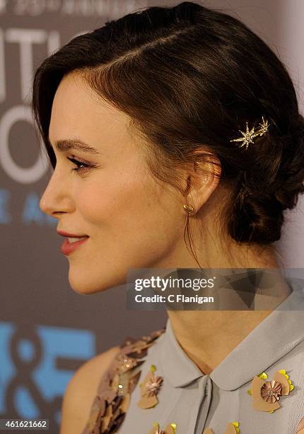 Actress Keira Knightley arrives to The 20th Annual Critics' Choice Movie Awards at Hollywood Palladium on January 15, 2015 in Los Angeles, California.