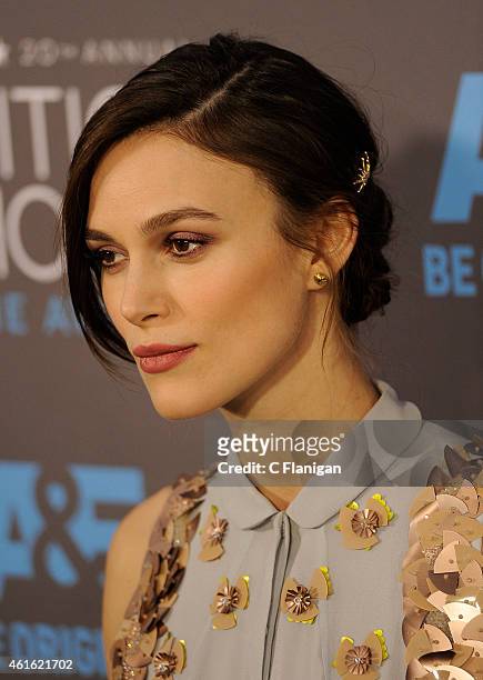 Actress Keira Knightley arrives to The 20th Annual Critics' Choice Movie Awards at Hollywood Palladium on January 15, 2015 in Los Angeles, California.