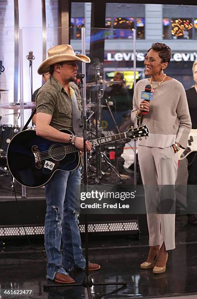 Jason Aldean performs live on "Good Morning America," 1/9/14, airing on the Walt Disney Television via Getty Images Television Network. JASON ALDEAN,...