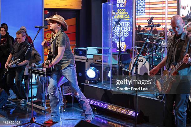 Jason Aldean performs live on "Good Morning America," 1/9/14, airing on the Walt Disney Television via Getty Images Television Network. JASON ALDEAN