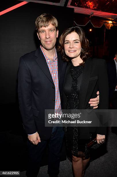 Actress Betsy Brandt and Grady Olsen attend Golden Globes Weekend Audi Celebration at Cecconi's on January 9, 2014 in Beverly Hills, California.