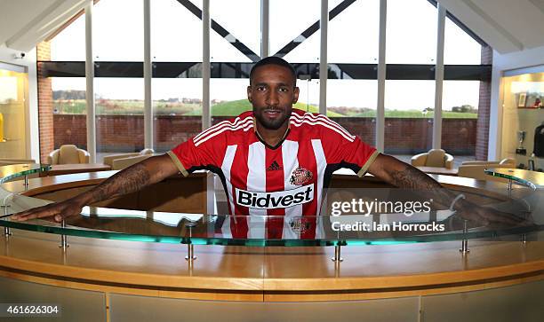 Jermain Defoe pictured at the Academy of Light after signing for Sunderland AFC on January 15, 2015 in Sunderland, England.