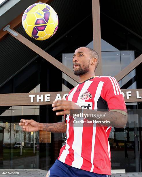 Jermain Defoe pictured at the Academy of Light after signing for Sunderland AFC on January 15, 2015 in Sunderland, England.