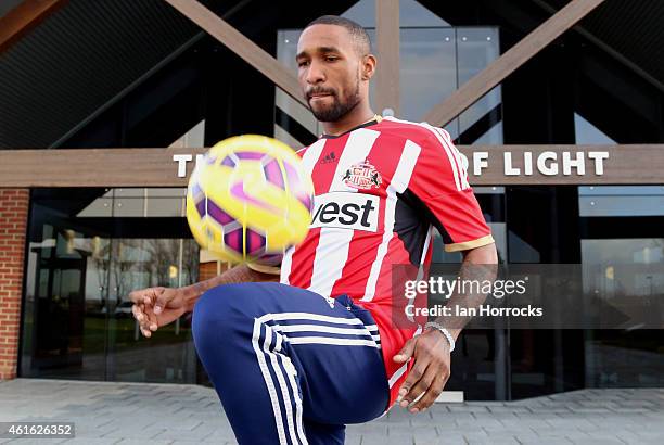 Jermain Defoe pictured at the Academy of Light after signing for Sunderland AFC on January 15, 2015 in Sunderland, England.