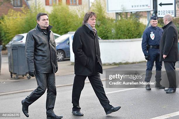 Bernard Thibault, former secretary of the Confederation Generale du Travail between 1999 and 2013, arrives the funeral service of Charlie Hebdo...