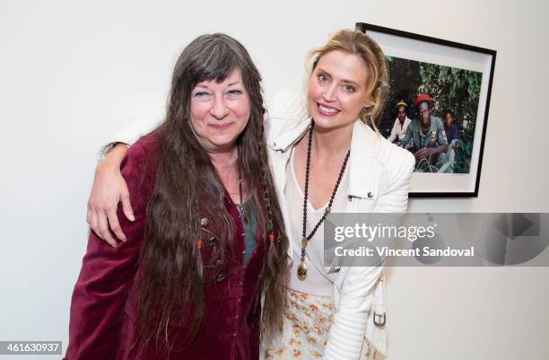 Photographer Kim Gottlieb-Walker and actress Estella Warren attend the Bob Marley: I And Eye, The Photos of Kim Gottlieb-Walker,1975-1976 - private...