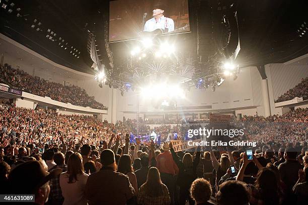 Atmosphere at t George Strait's sold-out concert at CenturyLink Center on January 9, 2014 in Bossier City, Louisiana.