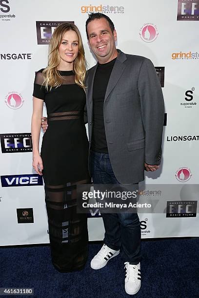 Actress Ambyr Childers and producer Randall Emmett attend "Vice" Los Angeles Premiere after party on January 15, 2015 in Los Angeles, California.