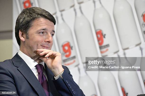 Italian Prime Miinister Matteo Renzi attends the inauguration of the Coop Granarolo executive building on January 10, 2015 in Bologna, Italy.