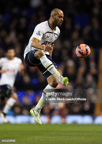 Younes Kaboul of Tottenham Hotspur during the FA Cup Third Round Replay match between Tottenham Hotspur and Burnley at White Hart Lane on January 14,...