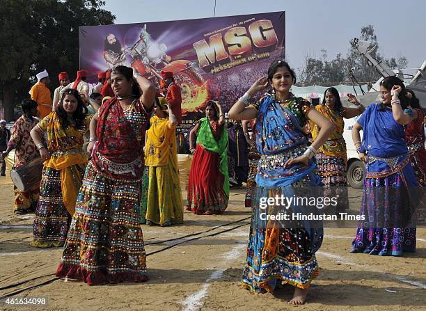 Followers of Dera Saccha Sauda chief Gurmeet Ram Rahim Singh gathered for the premiere of the movie MSG - The Messenger of God at Leisure Valley...