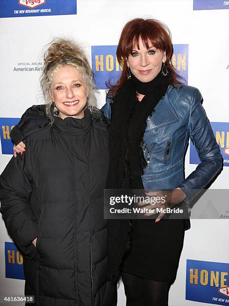 Carol Kane and Marilu Henner attend the Broadway Opening Night Performance of 'Honeymoon in Vegas' at the Nederlander Theatre on January 15, 2014 in...