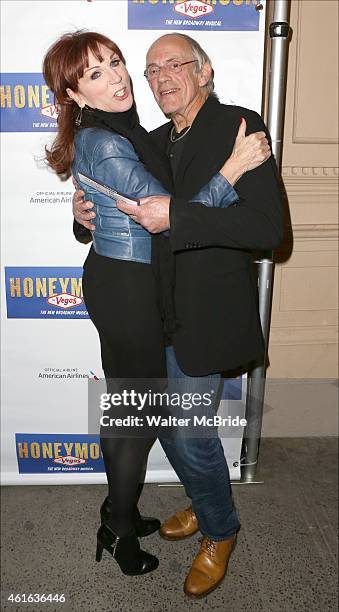 Marilu Henner and Christopher Lloyd attend the Broadway Opening Night Performance of 'Honeymoon in Vegas' at the Nederlander Theatre on January 15,...