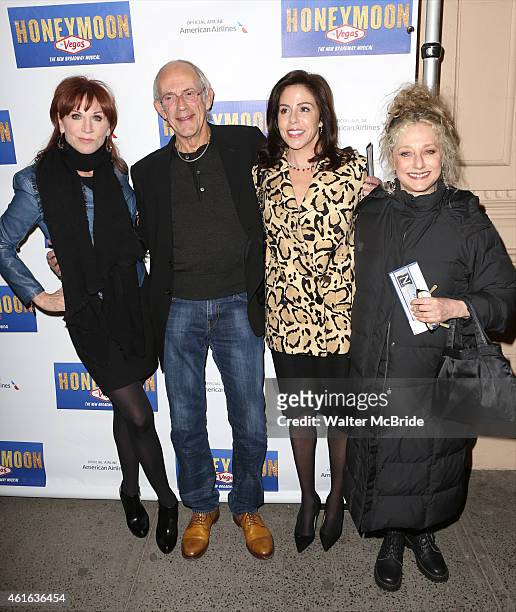 Marilu Henner, Christopher Lloyd with Lisa Loiacono and Carol Kane attend the Broadway Opening Night Performance of 'Honeymoon in Vegas' at the...