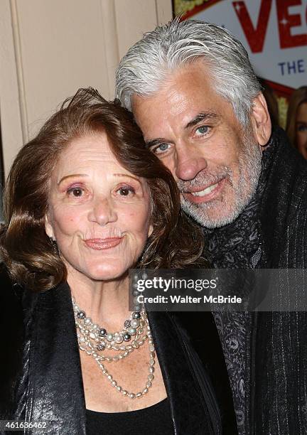 Linda Lavin and husband Steve Bakunas attend the Broadway Opening Night Performance of 'Honeymoon in Vegas' at the Nederlander Theatre on January 15,...