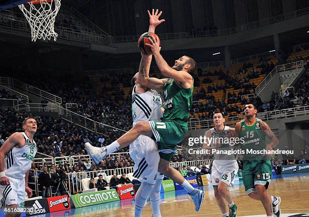 Nikos Pappas, #11 of Panathinaikos Athens in action during the Euroleague Basketball Top 16 Date 3 game between Panathinaikos Athens v Zalgiris...