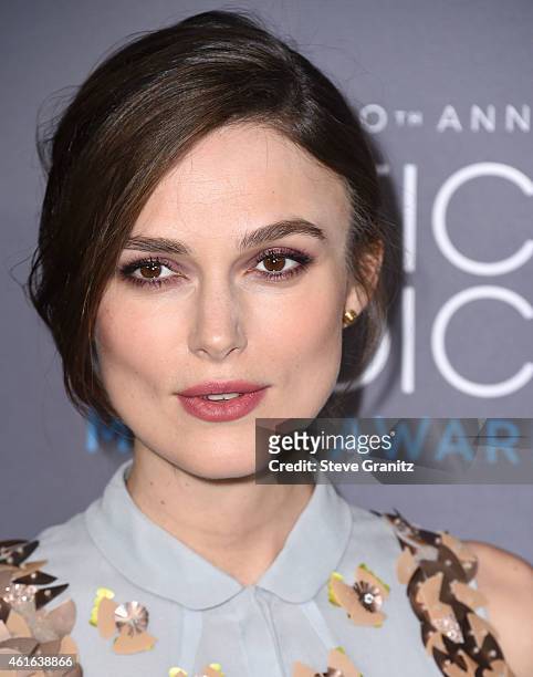 Keira Knightley arrives at the 20th Annual Critics' Choice Movie Awards at Hollywood Palladium on January 15, 2015 in Los Angeles, California.