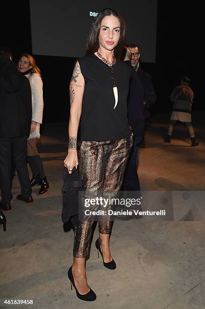 Benedetta Mazzini attends the Dsquared2 during the Milan Menswear Fashion Week Fall Winter 2015/2016 on January 16, 2015 in Milan, Italy.