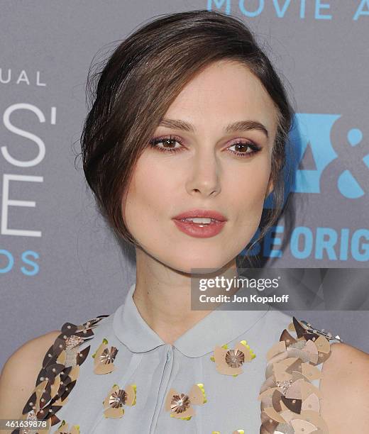 Actress Keira Knightley arrives at the 20th Annual Critics' Choice Movie Awards at Hollywood Palladium on January 15, 2015 in Los Angeles, California.