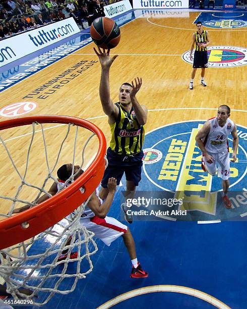 Nemanja Bjelica, #8 of Fenerbahce Ulker Istanbul in action during the Euroleague Basketball Top 16 Date 3 game between - Turkish Airlines Euroleague...