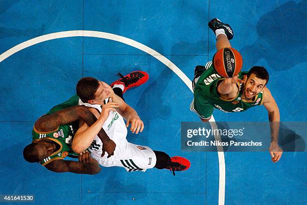 Vlantimir Giankovitis, #8 of Panathinaikos Athens in action during the Euroleague Basketball Top 16 Date 3 game between Panathinaikos Athens v...