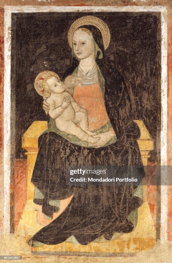 Madonna of the Milk, by unknown artist, 1280 - 1320, 13th - 14th century, detached fresco