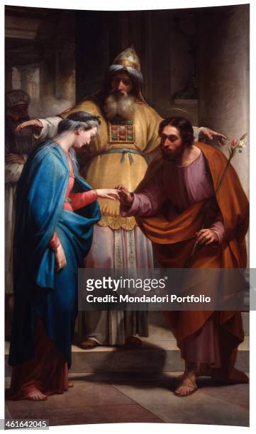 Marriage of the Virgin, by Pietro Gagliardi 19th Century, oil on canvas. Italy, Lazio, Rome, Church of Sant Augustine in Campo Marzio. Whole artwork...