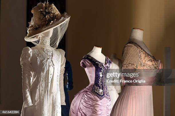 Dress by Italian costume designer Piero Tosi worn by Silvana Mangano for the movie 'Death in Venice' by Luchino Visconti is shown during the 'I...