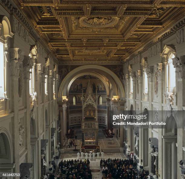 Basilica of Saint Giovanni in Laterano a Roma, by Francesco Castelli detto Borromini, Domenico Fontana, Alessandro Galilei, 1580 - 1599, 16th...