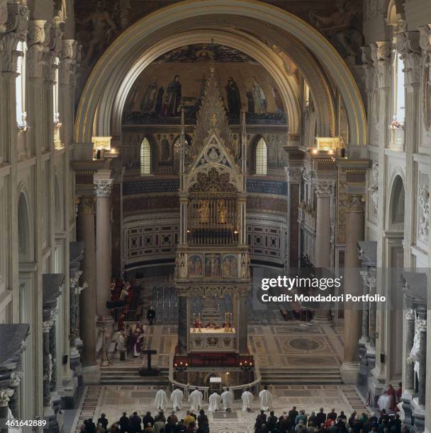 Basilica of Saint Giovanni in Laterano a Roma, by Francesco Castelli detto Borromini, Domenico Fontana, Alessandro Galilei, 1580 - 1599, 16th...