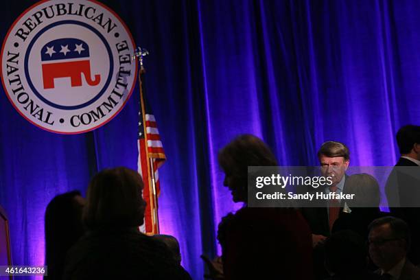 Republican leaders mingle during a luncheon meeting during the Republican National Committee's Annual Winter Meeting on January 16, 2015 in Coronado,...