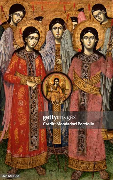 Synaxis of the Archangels, by Unknown Artist from Myzeqeja, Central Albania 18th Century, tempera on wood. Albania, Tirana, Institute for Cultural...