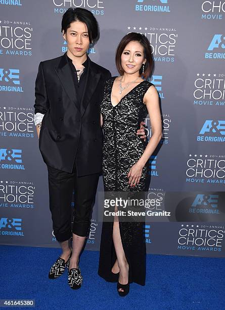 Takamasa Ishihara and Melody Ishihara arrives at the 20th Annual Critics' Choice Movie Awards at Hollywood Palladium on January 15, 2015 in Los...