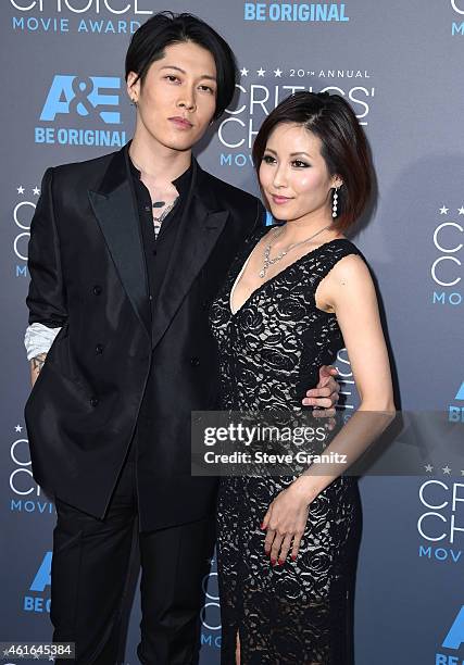 Takamasa Ishihara and Melody Ishihara arrives at the 20th Annual Critics' Choice Movie Awards at Hollywood Palladium on January 15, 2015 in Los...