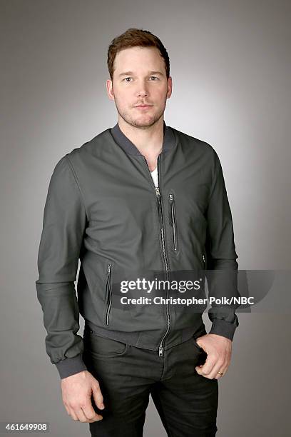 Actor Chris Pratt of "Parks and Recreation" poses for a portrait during the NBCUniversal TCA Press Tour at The Langham Huntington, Pasadena on...