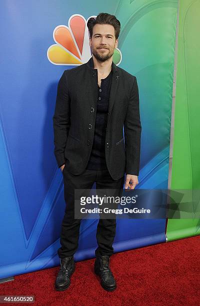 Actor Nick Zano arrives at day 2 of the NBCUniversal 2015 Press Tour at The Langham Huntington Hotel and Spa on January 16, 2015 in Pasadena,...
