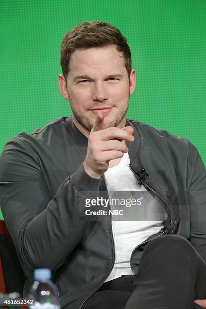 NBCUniversal Press Tour, January 2015 -- "Parks and Recreation" Session -- Pictured: Chris Pratt --