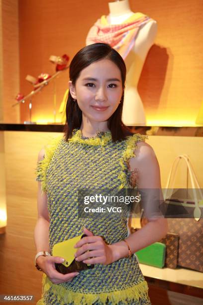 Actress Liu Shishi attends the Louis Vuitton store opening ceremony at Galaxy Mall on January 9, 2014 in Tianjin, China.