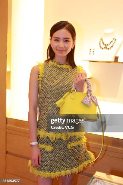 Actress Liu Shishi attends Louis Vuitton store opening ceremony at Galaxy Mall on January 9, 2014 in Tianjin, China.