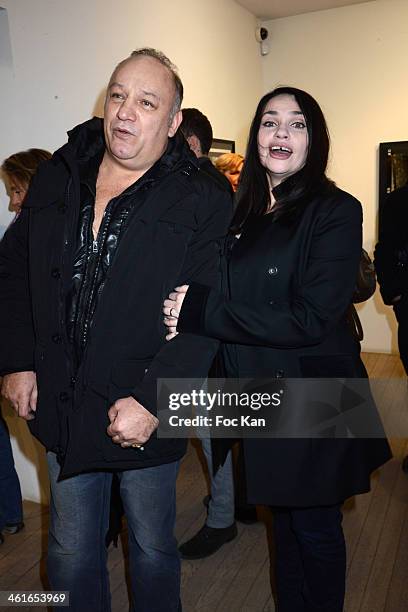 Boxer Franck Tiozzo and Beatrice Dalle attend the 'Bande A Part' : Richard Aujard Photo Exhibition Preview At Galerie Laurent Strouk on January 9,...