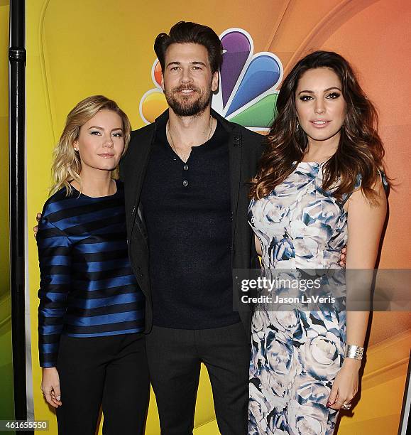 Actors Elisha Cuthbert, Nick Zano and Kelly Brook attend the NBCUniversal 2015 press tour at The Langham Huntington Hotel and Spa on January 16, 2015...