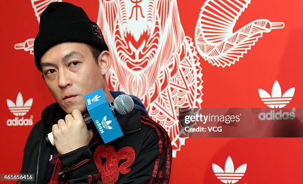 Singer and actor Edison Chen attends Adidas new products press conference on January 16, 2015 in Shanghai, China.