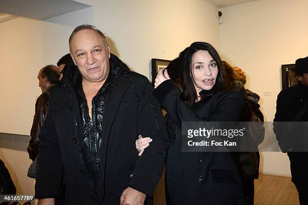 Boxer Franck Tiozzo and Beatrice Dalle attend the 'Bande A Part' : Richard Aujard Photo Exhibition Preview At Galerie Laurent Strouk on January 9,...