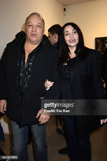 Boxer Franck Tiozzo and Beatrice Dalle attend the 'Bande A Part' : Richard Aujard Photo Exhibition Preview At Galerie Laurent Strouk on January 9,...