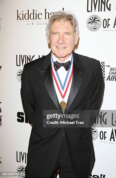 Harrison Ford arrives at the 12th Annual "Living Legends of Aviation" Awards held at The Beverly Hilton Hotel on January 16, 2015 in Beverly Hills,...