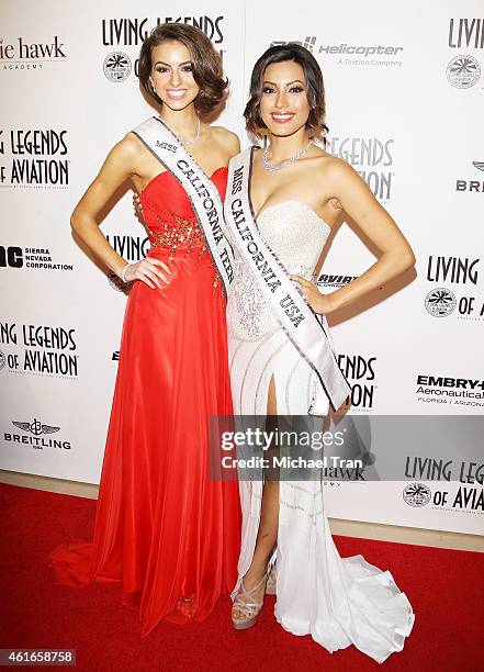 Melanie Mitchell and Natasha Martinez arrive at the 12th Annual "Living Legends of Aviation" Awards held at The Beverly Hilton Hotel on January 16,...