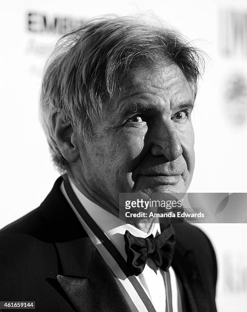 Actor Harrison Ford arrives at the 12th Annual "Living Legends Of Aviation" Awards at The Beverly Hilton Hotel on January 16, 2015 in Beverly Hills,...