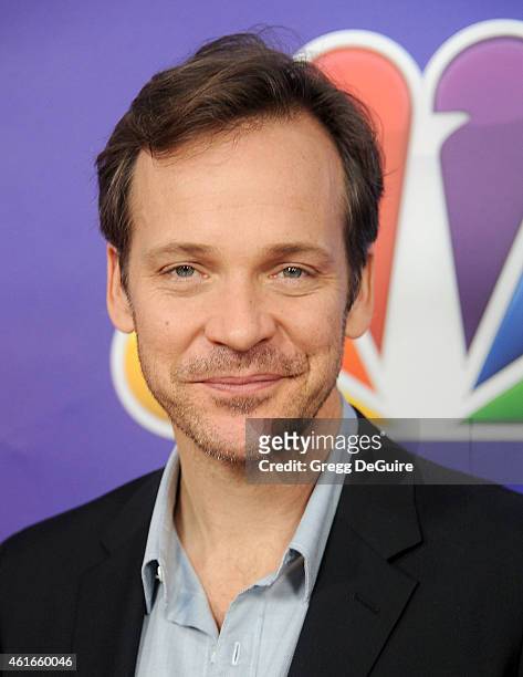 Actor Peter Sarsgaard arrives at day 2 of the NBCUniversal 2015 Press Tour at The Langham Huntington Hotel and Spa on January 16, 2015 in Pasadena,...
